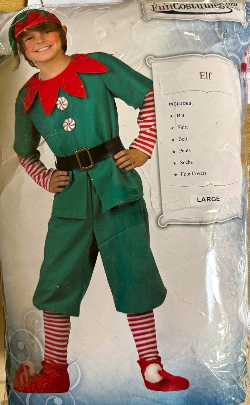 FunCostumes.com Boys Christmas Elf Costume Complete Outfit Set, Size L